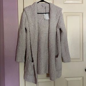 Barefoot Dreams Boucle hooded cardigan S/M NWT
